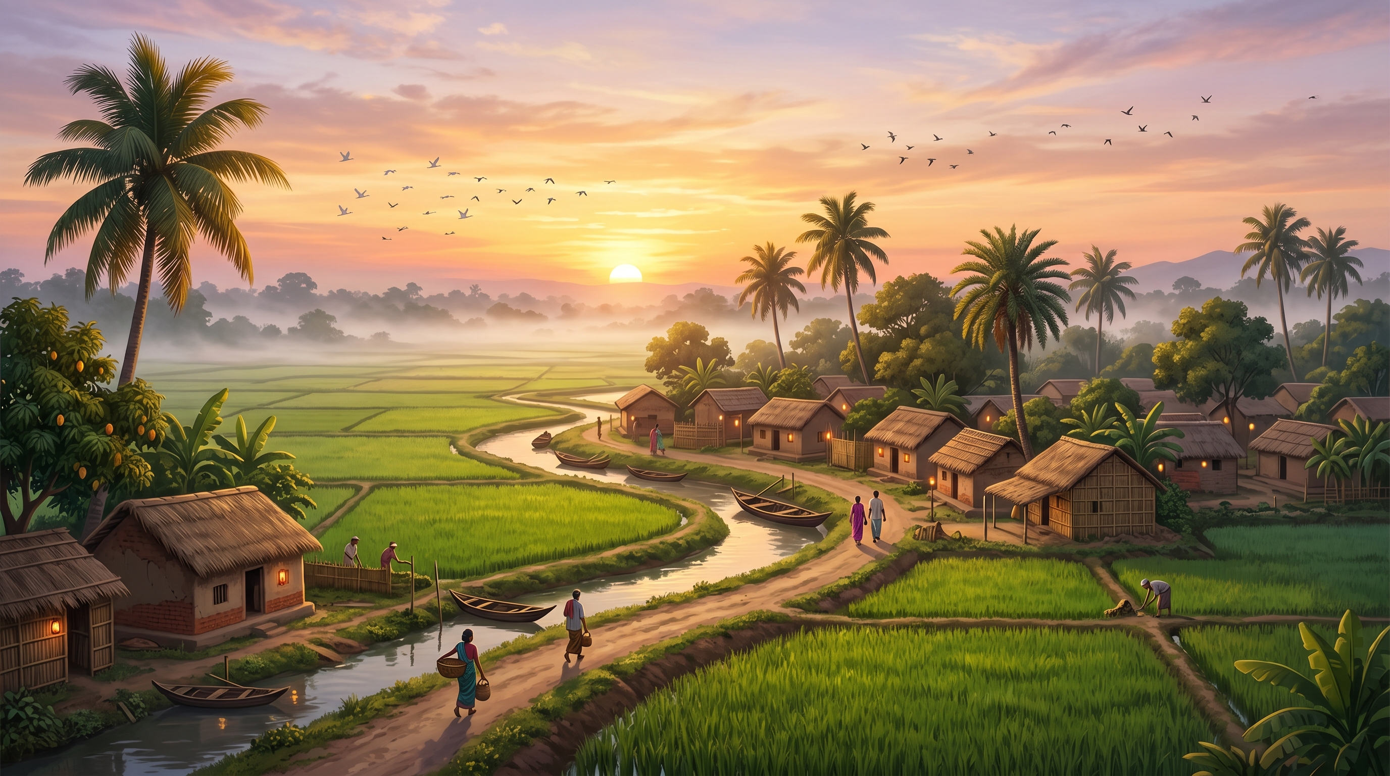 Background village scene