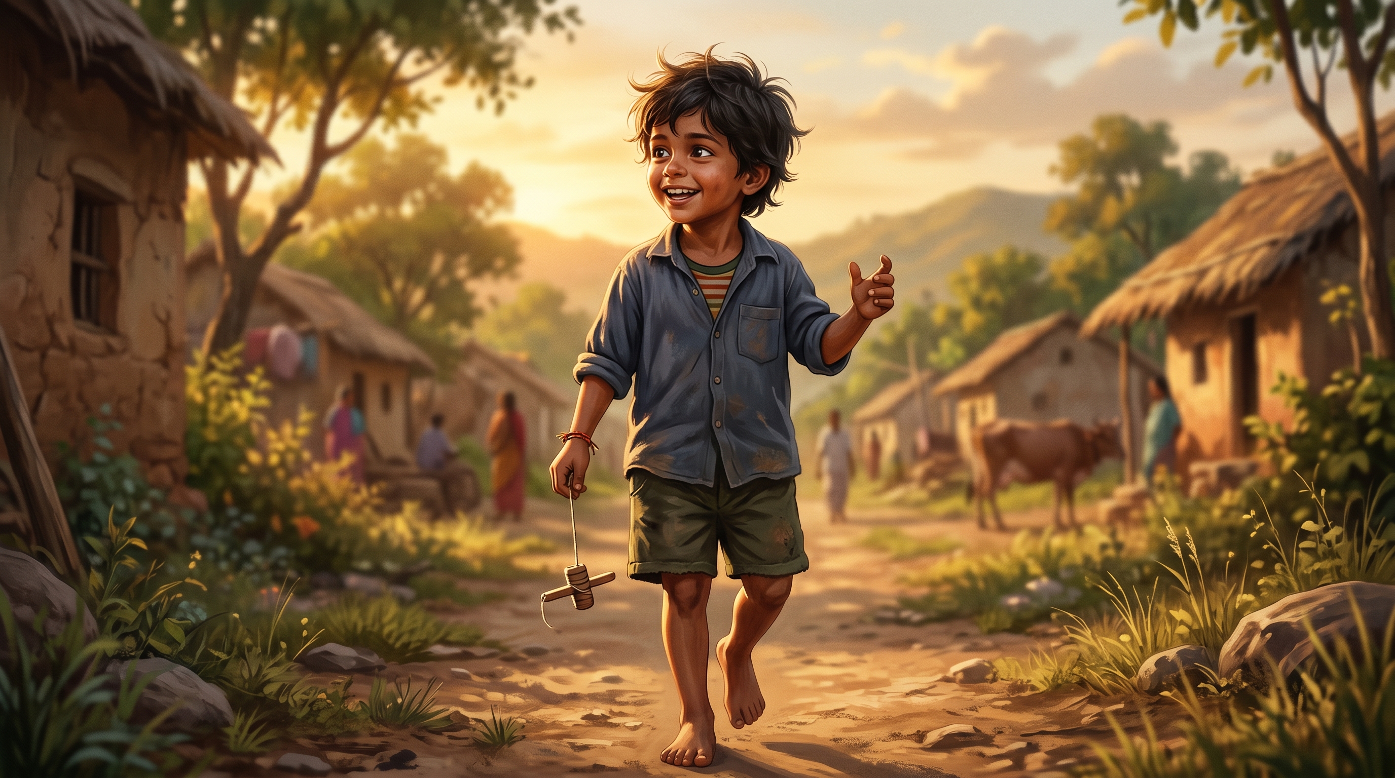 Raju, semi-realistic human portrait